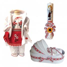 Set costum traditional rochita, trusou si lumanare personalizata, decor