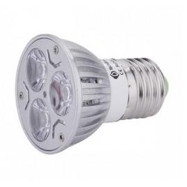 Bec spot led, 3w, 3 x 1w, 3 led-uri, soclu e27, 220v, lumina rece