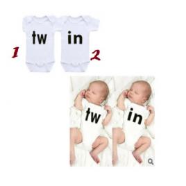 Body alb pentru gemeni - twin (marime disponibila: 18-24 luni, model: 1)
