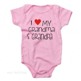 Body roz pentru fetite - i love grandma and grandpa (marime disponibila: 12-18