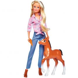 Papusa simba steffi love little horse 29 cm cu figurina si accesorii