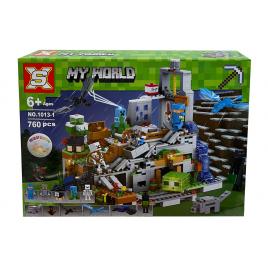 Set de constructie SX, My World of Minecraft cu efecte luminoase si parti mobile, 760 piese