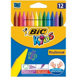 Set creioane colorate cerate BIC Plastidecor 12 buc
