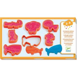 Forme pentru plastilina si stampile Djeco animale salbatice