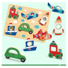 Puzzle Djeco Vehicule cu surprize