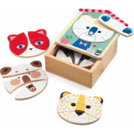 Puzzle lemn Djeco Face mix