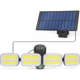 Reflector solar cu senzor de miscare - cu unitate solara prin cablu - 8 LED-uri COB