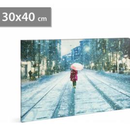 Tablou cu LED and ndash peisaj de iarna 30 x 40 cm