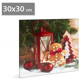 Tablou de Craciun cu LED - 30 x 30 cm