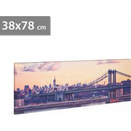 Tablou decorativ cu LED - and bdquo New York and rdquo - 2 x AA 38 x 78 cm
