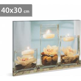 Tablou decorativ cu LED - and bdquo Wellness and rdquo - 2 x AA 40 x 30 cm