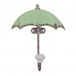 Cuier fier forjat ceramica maro verde antichizat model umbrela 12 cm x 5 cm x 15 cm