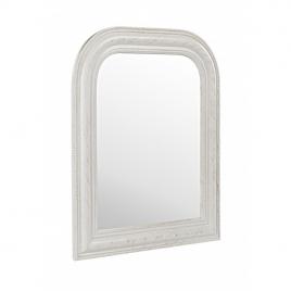Oglinda de perete cu rama polirasina alb patinat 50 cm x 3 cm x 60 h