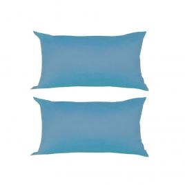Set 2 perne decorative dreptunghiulare, 50x30 cm, pline cu puf mania relax, culoare albastru