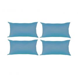 Set 4 perne decorative dreptunghiulare, 50x30 cm, pline cu puf mania relax, culoare albastru