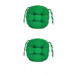 Set perne decorative rotunde, pentru scaun de bucatarie sau terasa, diametrul 35cm, culoare verde inchis, 2 buc/set
