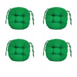 Set perne decorative rotunde, pentru scaun de bucatarie sau terasa, diametrul 35cm, culoare verde inchis, 4 buc/set