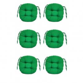 Set perne decorative rotunde, pentru scaun de bucatarie sau terasa, diametrul 35cm, culoare verde inchis, 6 buc/set