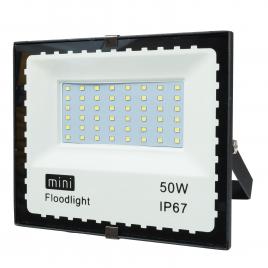 Proiector Led , 50W Slim Mini , Negru , Lumina Rece , 6400K , 4500lm