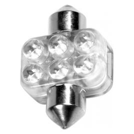 Bec LED 12V - 18x31mm - 6LED Sofit SV8 5-8 1buc - Albastru