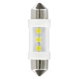 Bec tip LED 12V sofit cu 3 leduri 10x36mm SV8 5-8 C5W 2buc - Alb