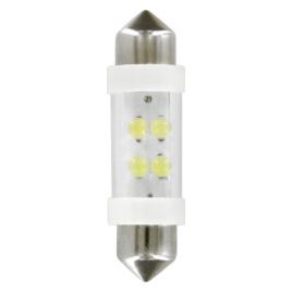 Bec tip LED 24V sofit cu 4 leduri 11x38mm SV8 5-8 2buc - Alb