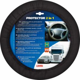 Husa volan protector elasticizat 2 in 1 - Negru