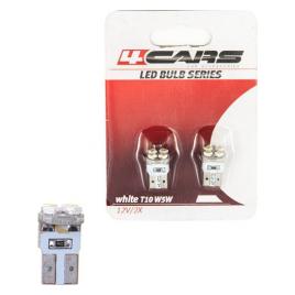 Bec Led - 4SMD 12V pozitie T10 W2 1x9 5d 2buc 4Cars - Alb