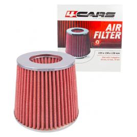 Filtru aer conic sport 4Cars - Crom/Rosu