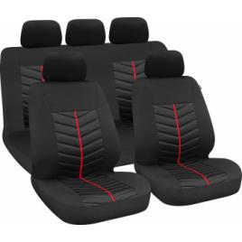 Huse scaun Rapid 9buc Negru/Rosu