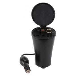 Invertor curent de la 12V la 220V 150W cu 2xUSB 4800mA priza DC 12V si AC 220V