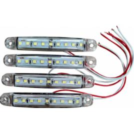 Lampa gabarit cu 9 LED-uri 12/24V set 4buc - Alb