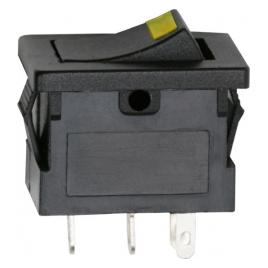Interupator basculant 1 circuit 15A-12VDC OFF-ON cu LED galben