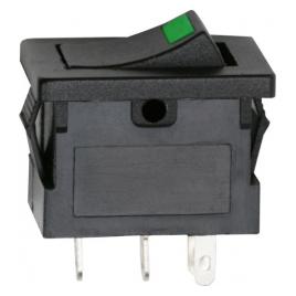Interupator basculant 1 circuit 15A-12VDC OFF-ON cu LED verde