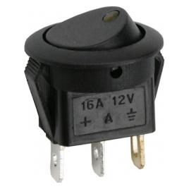 Interupator basculant 1 circuit 16A-12VDC OFF-ON cu LED galben