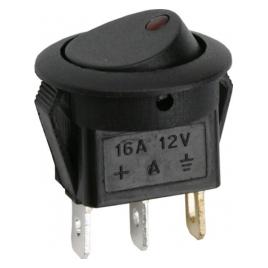 Interupator basculant 1 circuit 16A-12VDC OFF-ON cu LED rosu