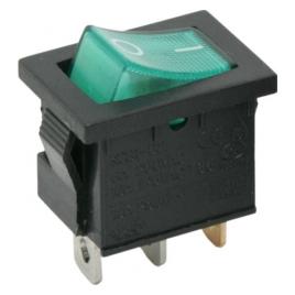 Interupator basculant 1 circuit 6A-250V OFF-ON lumini de verde