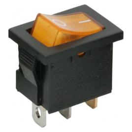 Intrerupator basculant 1 circuit 6A-250V OFF-ON iluminare galbena