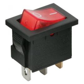 Intrerupator basculant 1 circuit 6A-250V OFF-ON iluminare rosie