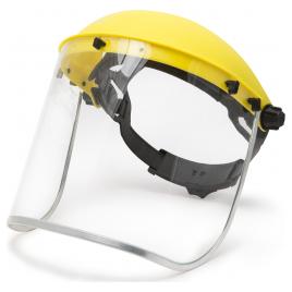 Ecran de protectie faciala integrala din plexi si banderola de cap.