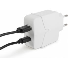 Adaptor de retea USB + Type-C PD18W cu incarcare rapida - alb