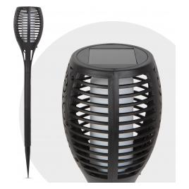 Lampa solara LED model imitatie de flacara - negru - mat. plastic
