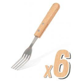 Set de furculite cu ma and cent ner de lemn - 6 piese