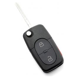 Audi - carcasa cheie tip briceag cu 2+1 butoane 1 buton de panica si baterie 1616 - CARGUARD