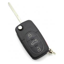 Audi - carcasa cheie tip briceag cu 3+1 butoane buton de panica si baterie 2032 - CARGUARD