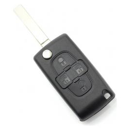 Citroen / Peugeot - Carcasa tip cheie briceag cu 4 butoane fara suport baterie lama tip HU83-SH4