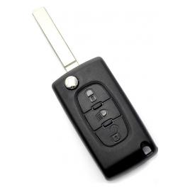 Citroen / Peugeot 307 - Carcasa tip cheie briceag cu 3 butoane lama VA2-SH3 cu suport baterie