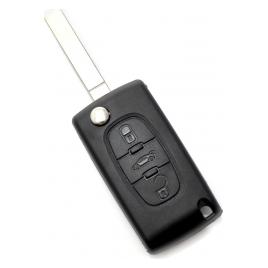 Citroen / Peugeot 307 - Carcasa tip cheie briceag cu 3 butoane lama VA2-SH3 fara suport baterie buton portbagaj