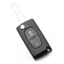 Citroen / Peugeot 406 - Carcasa tip cheie briceag cu 2 butoane lama NE78-SH2 cu suport baterie