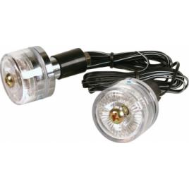 Capete ghidon motocicleta universale iluminate 12V Blue-Wings 2buc - Albastru